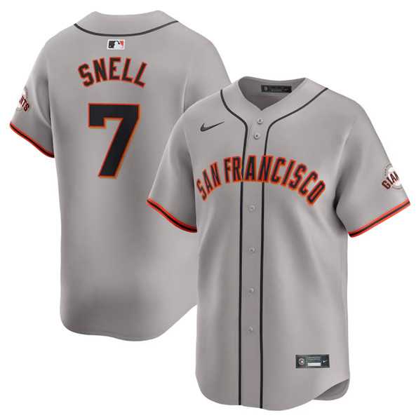 Mens San Francisco Giants #7 Blake Snell Gray Away Limited Stitched Baseball Jersey Dzhi->san francisco giants->MLB Jersey